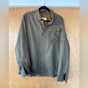 Lake & Trail Men's Brown Casual Button Down Shirt